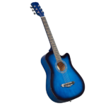 Blue 38-inch Acoustic Guitar with Picks, Strings, Capo, Case, Tuner, and Strap - Image 3