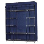 5-Layer 12-Compartment Non-woven Fabric Wardrobe Portable Closet Navy (133x46x170cm) - Image 2