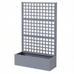 43" x 16" x 70" Gray Metal Raised Garden Bed – Galvanized Planter Box with Trellis for Garden - Image 2