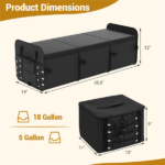 Car Trunk Organizer with Insulated Leakproof Cooler Bag, Large Capacity Foldable Storage Box with Adjustable Dividers & Straps - Image 4