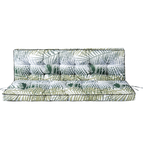 afaa4d4b-2e88-4e88-92dc-6198a9152400.png Outdoor Swing Cushions 63 Inch, Waterproof 4" Thick Porch Swing Cushion Replacement with Backrest and Ties, Comfortable 2-3 Seat Pation Swing Pad for Backyard, Garden, Lawn, Outdoor Furniture bamboo leaf - Image 1