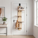 Door Hanging Cat Tree 5-Level Height Adjustable 4-Tier Climber No-Drill for Apartment Beige - Image 5