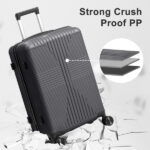 Non-TSA customs lock 5-in-1 PP trolley case, 12in, 16in, 20in, 24in, 28in, PP, dark gray - Image 27