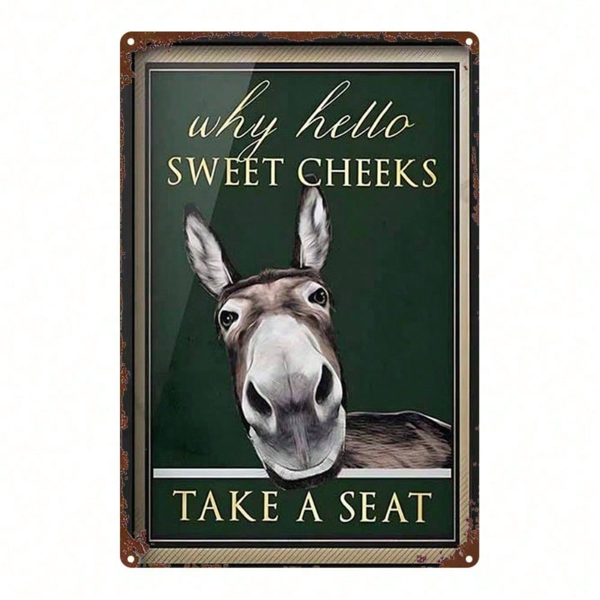 afcb41dd-0b03-4c17-9bde-a3272c6c4e29.png CIFbuy Metal Sign "Why Hello Sweet Cheeks Take A Seat" 8x12 Inch, Cute Donkey Face Wall Art, Vintage Western Rustic Farmhouse Decor, Fu TikTok, TikTok, ace Wall Art, Vintage Western Rustic Farmhouse Decor Self-pickup Logiopics - Image 1