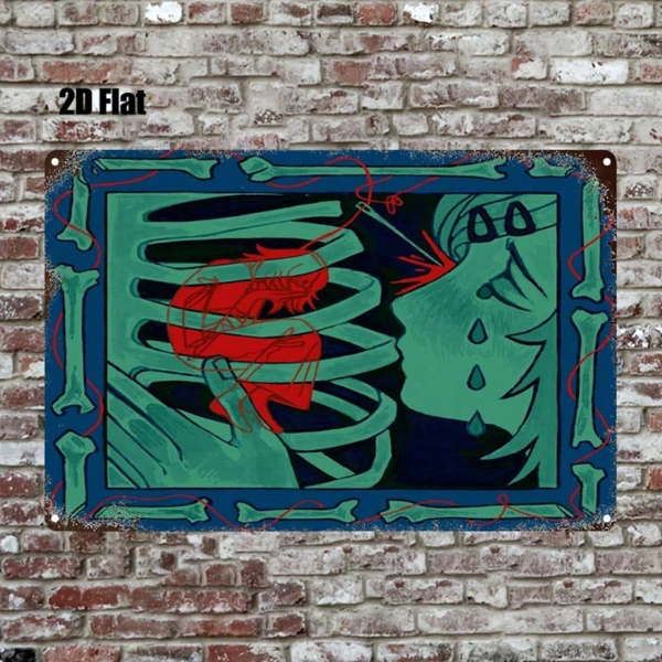 afd0a707-e17e-4706-87ea-210596dcad2f.png CIFbuy Vintage Abstract Red & Blue Skull Metal Wall Art, 8x12 Inch 2D Flat Iron Painting Sign, Retro Decor For Home Bar Garage TikTok, TikTok, Painting Sign Self-pickup Logiopics - Image 1