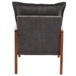 Cloud Shaped Indoor Leisure Chair with Solid Wood Armrest & Solid Wood Frame, Chenille Fabric Accent Chair with Lumbar Pillow, Single Sofa Chair Dark Grey - Image 6