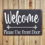 CIFbuy 1pc Welcome Please Use Front Door Metal Sign, 8x12in Unframed Rustic Wall Art Directional Plaque, For Entryway Porch Side Door Dec FrontikTok, FrontikTok, onal Plaque Self-n ckup LogiopDect - Image 6