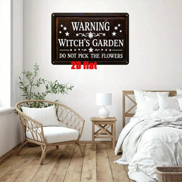 CIFbuy Witch's Garden 2D Flat Metal Wall Art 12x8 Inch Vintage Tin Sign, Inch Vintage Tin Sign, Creative Home Yard Garden Terrace Decor, Home Yard Garden Terrace Decor, 1PC MetalikTok, MetalikTok, Garden Terrace Decor Self-ntckup LogiopPC