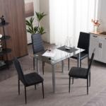 4pcs Elegant Assembled Stripping Texture High Backrest Dining Chairs Black Replace encoding 13028198-18410366 - Image 47
