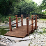 Arch Bridge Small Wooden Bridge Courtyard Outdoor Anticorrosive Wood Landscape Bridge Carbonization Color - Image 17