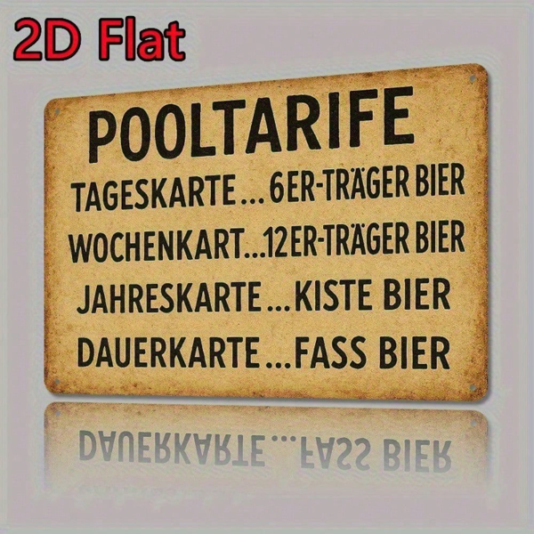 CIFbuy 1PC Vintage German Style Pool Rules Tin Sign, Rustic Waterproof Rustproof Metal Poster, Funny Nostalgic Welcome Wall Art Decor TikTok, TikTok, f Metal Poster Self-pickup Logiopics