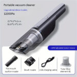 Wireless Silver Car vacuum cleaner wireless car with strong suction handheld vacuum cleaner small mini rechargeable home vacuum cleaner - Image 5