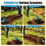 Cordless Tiller Cultivator,800W Electric Cordless Tiller Cultivator, 21V Battery Powered Soil Tiller with 6.69" Depth 8.66" Width, Handheld Garden Cultivator for Garden Yard Planting - Image 5