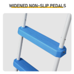 4-Step 52in Iron Pool Ladder (White Frame + Blue Steps) - Image 8
