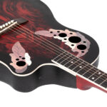 Don’t sell on Amazon 41 inch Full-Size Cutaway Acoustic-Electric Guitar Grape Voice Hole Spruce Top Round Back Sunset Red - Image 11