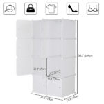 8 Cube Organizer Stackable Plastic Cube Storage Shelves Design Multifunctional Modular Closet Cabinet with Hanging Rod White - Image 11