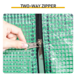 8*12ft Plastic Sprayed Iron Pipe PE Mesh Foldable Greenhouse Shed Green - Image 7