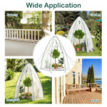 Hexagonal Mini Greenhouse with Zipper Door & Roll-Up Window, PE Cover Outdoor Plant House - White - Image 9