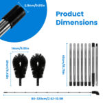 10.5FT Gutter Cleaning Brush With Telescoping Handle Rain Gutter Cleaner Extendable Gutter Cleaning Tool From The Ground with 2 Angled Brushes Anti-slip Gloves Goggles - Image 9