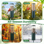 Standing Bird Feeder Squirrel-Proof, 4 Feeding Ports with Perches Heavy-Duty Metal & PC Construction - Image 11
