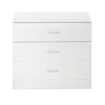 3-Drawer Wide Drawer Cabinet Particleboard Bedside Table with Textured Melamine Finish 25.98*12.99*22.05in White =75682614 - Image 2