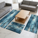 Three-piece kitchen rug set, non-slip and washable, abstract pattern kitchen hallway rug, soft and comfortable, suitable for sinks, floors, entrances, hallways and bathrooms. - Image 9