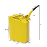 20L US Standard Cold-rolled Plate Petrol Diesel Can Gasoline Bucket with Oil Pipe Yellow 2 Pairs of Gloves - Image 3