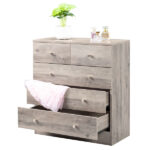 Modern Simple 5-Drawer Dresser Gray - Image 6