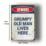 CIFbuy Grumpy Old Lives Here Vintage Warning Metal Sign 8X12 Inch 2D Flat 1PC Rustic Wall Decor For Home Bathroom Garden Farmhouse Indo TikTok, TikTok, Indo Self-pickup Logiopics - Image 2