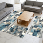 Three-piece kitchen rug set, non-slip and washable, abstract pattern kitchen hallway rug, soft and comfortable, suitable for sinks, floors, entrances, hallways and bathrooms. - Image 10