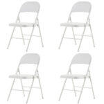 Old Code 33292149 4pcs Elegant Foldable Iron & PVC Chairs for Convention & Exhibition White - Image 2