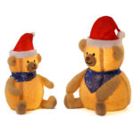 Set of 2 Lighted Plush Bear Christmas Decorations, Pre-lit Pull Up Holiday Decor with 60 Warm White LED Lights for Xmas Outdoor Indoor Decor Lighted Holiday Displays - Image 15