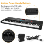 61 Key Kids Piano Toy with Adjustable Stand & Microphone - Multifunctional Electronic Keyboard with 16 Tones, 10 Rhythms, Recording & HD Screen, Educational Music Toy for Boys Girls Birthday Christmas Gift - Image 2