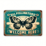 CIFbuy 1pc Vintage Garden Sign "All Pollinators Are Welcome Here", Retro Iron Metal Tin Sign, Rustic Farmhouse Indoor Outdoor Yard Deco TikTok, TikTok, etal Tin Sign Self-pickup Logiopics - Image 8