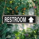 CIFbuy Rustic Wooden Bathroom Sign 4x16 Inches Wall Decor Plaque For Park Community Farmhouse Home Commercial Use (TikTok, temu pick-up service) - Image 3