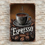 CIFbuy Vintage Italian Coffee Bar Metal Sign 8x12 Inch" Rustic Unframed Wall Decor, UV Resistant Iron Plaque For Home Cafe 8x12 InikTok, 8x12 InikTok, t Self-pickup Logiopics