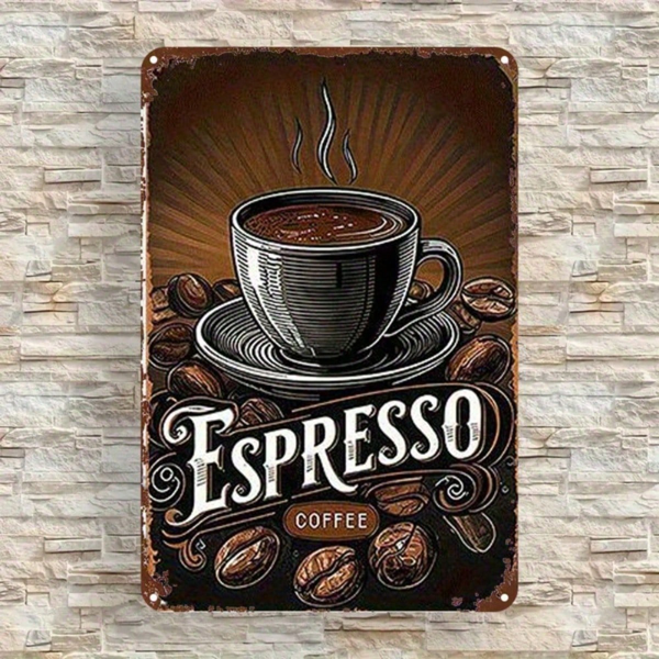 CIFbuy Vintage Italian Coffee Bar Metal Sign 8x12 Inch" Rustic Unframed Wall Decor, UV Resistant Iron Plaque For Home Cafe 8x12 InikTok, 8x12 InikTok, t Self-pickup Logiopics