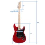 ST Stylish Electric Guitar with Black Pickguard Red - Image 19