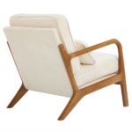 Low Arm Accent Chair - Off-White Corduroy Upholstered Indoor Lounge Chair, Compact Single Seater with Sturdy Frame (330LBS Weight Capacity) - Image 15