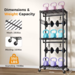 29.5 Inch Rolling Clothes Rack, Adjustable Metal Shelves, Heavy Duty Clothes Rack with Side Hooks for Household, Laundry Room, Black (Shipment from Walmart) - Image 5