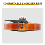 Brand new 4/4 natural tiger-striped acoustic violin set includes pitch stickers, tuner, strings, shoulder rest, rosin, bow, and premium gift box. - Image 11