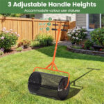24" Lawn Topdressing Spreader with 0.75"×0.5" Mesh, Compost Spreader for Soil Sand Fertilizer Orange - Image 10
