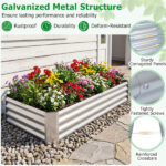 Galvanized Steel Raised Garden Bed 6×3×1 Ft Outdoor Planter Box for Vegetables Flowers Herbs - Image 5