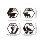 CIFbuy™ Iron Hexagon Forest Animal Wall Art Set, Rustic Outdoor Style Wall Hanging, Nature Theme Home Decor (TikTok, Temu: Self-pickup available) - Image 2
