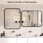 Black Bathroom Wall Mirror for Over Sink 40" × 32" Rectangle Vanity Mirror with Round Corner for Bedroom Seamless Polymer Coated Shatterproof Glass[Unable ship on weekends, TK/TEMU only for pickup, only TX10643 warehouse supports GOFO] - Image 7