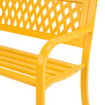 47in PVC Mesh Backrest Iron Bench Yellow - Image 13