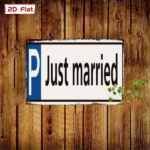 CIFbuy Retro Just Married 2D Flat Iron Sign, Vintage Handcrafted Metal Wall Decor Plaque, Creative Wedding Anniversary Gift, 7.87x11.81 TikTok, TikTok, 1.81 Self-pickup Logiopics - Image 6