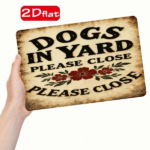 CIFbuy 1pc Dogs In Yard Please Close Warning Sign" Weatherproof Rustproof Metal Plaque, UV Resistant Durable Outdoor Wall Mount, Resistant Durable Outdoor Wall Mount, 2D Fla Warning Sign, WikTok, Warning Sign, WikTok, t Self-pickup Logiopics - Image 2