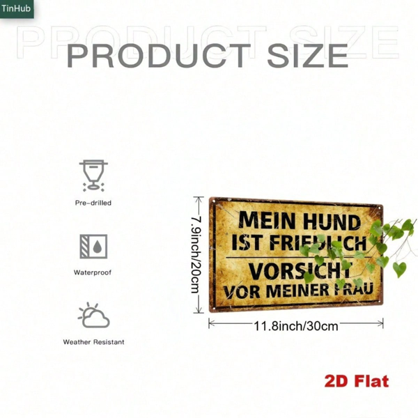 b0decbb0-27d2-40c6-9f1d-50ded9b0e9dd.png CIFbuy Retro German Slogan Metal Sign My Dog Is" Friendly Beware Of Owner Humorous Warning, Iron Tin Sign 2D Flat Decor 7.87x11.81 Dog Is FrieikTok, Dog Is FrieikTok, t Self-pickup Logiopics - Image 1