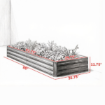95" x 36" x 12" Black Galvanized Raised Garden Bed – Easy Assembly Planter for Growing Flowers, Herbs, Succulents Black - Image 3